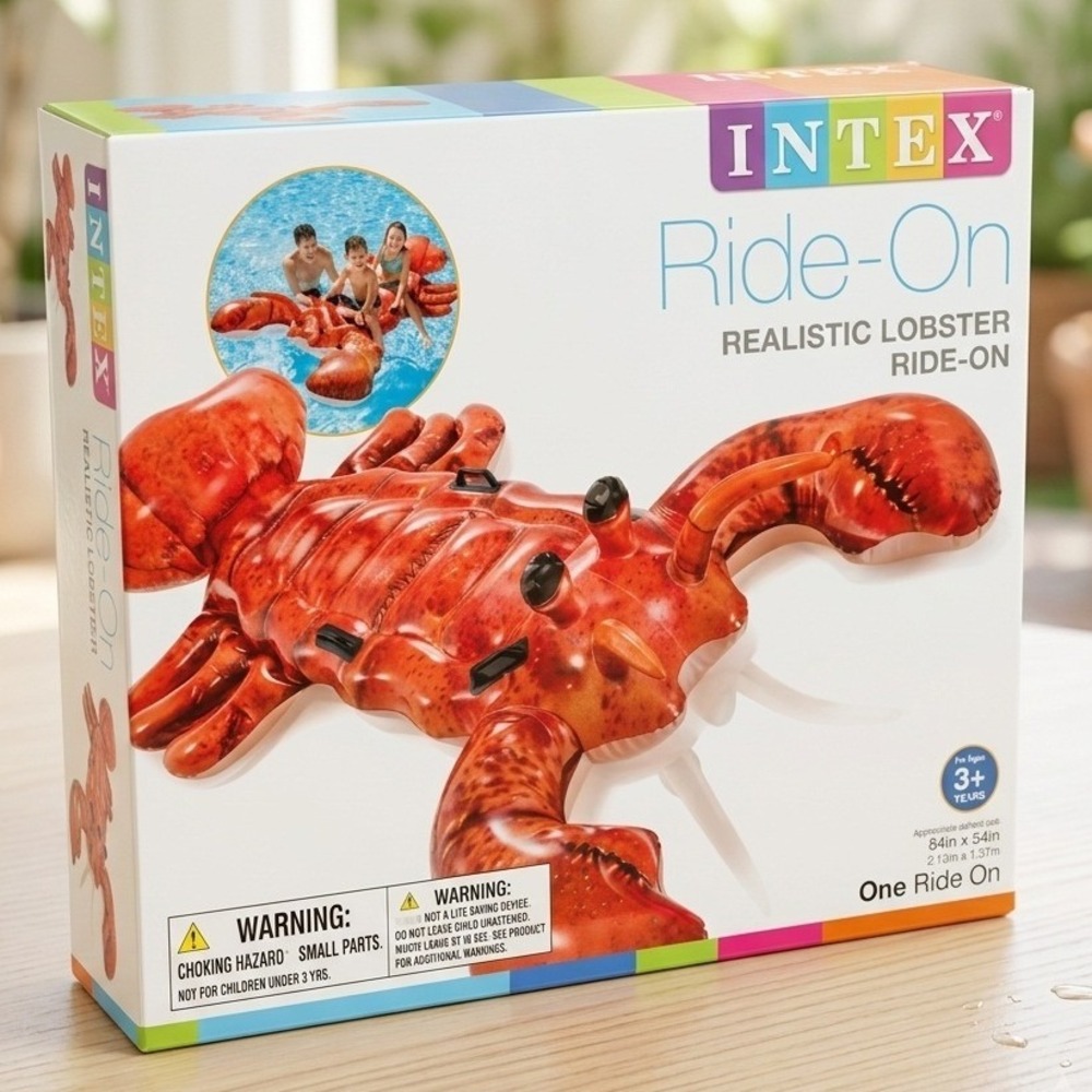 NIB Intex Realistic Lobster Ride-On Inflatable Pool Float FLAWS ON BOX